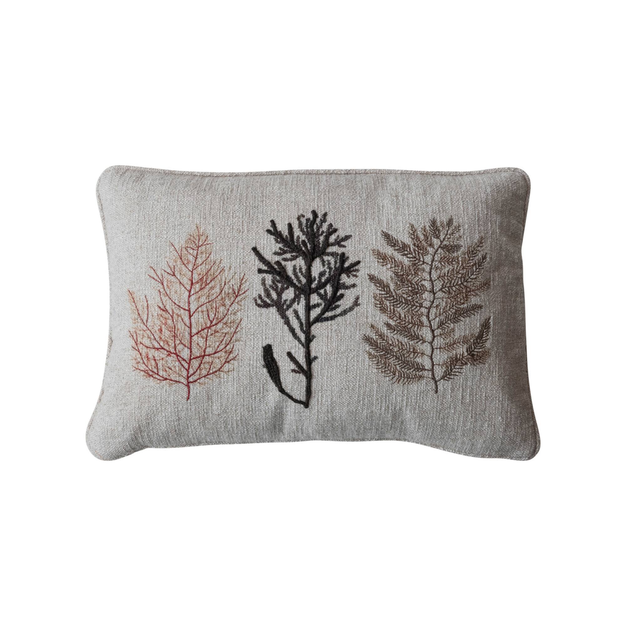 Hello Honey® 24" x 16" Botanical Embroidered & Printed Cotton Blend Lumbar Pillow